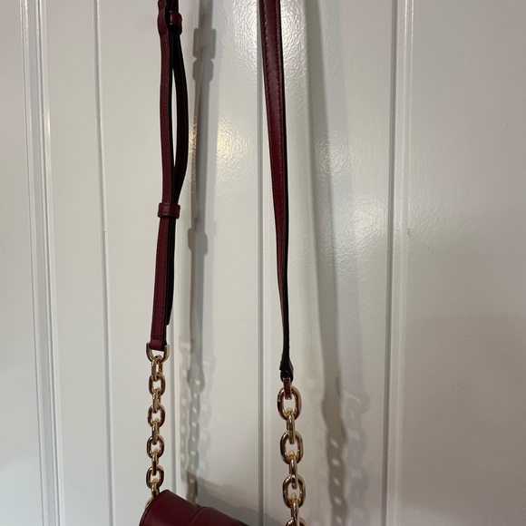 Michael Kors Carmen Burgundy and Gold Crossbody Bag - Picture 12 of 16